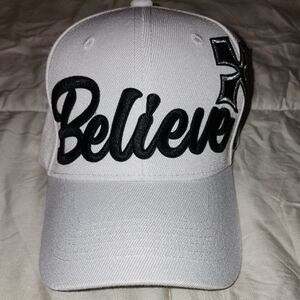 White and Black Believe Hat